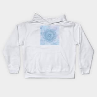 Blue Lotus Blossom Flower Mandala Kids Hoodie